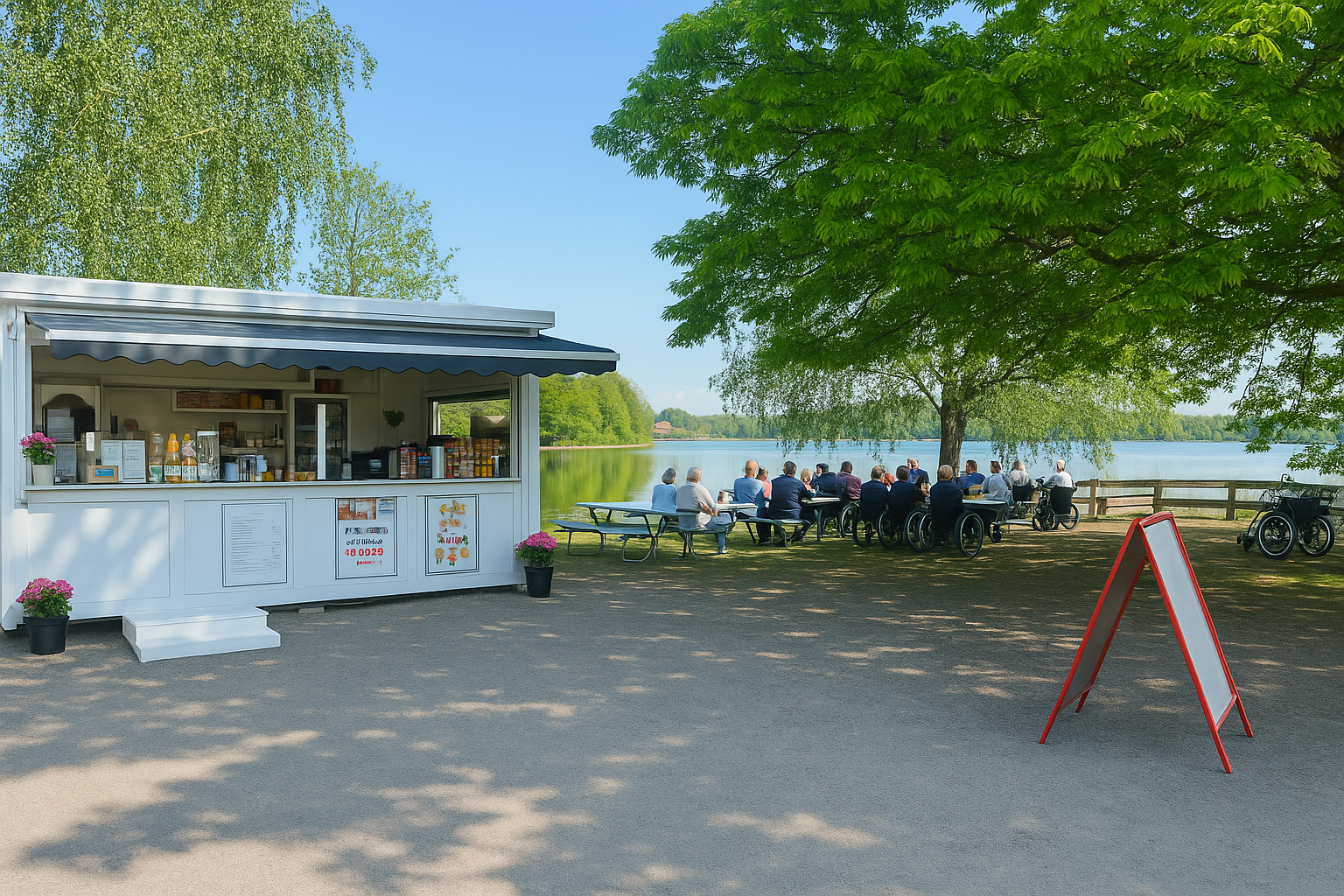 Café Sjöstigen en solig dag med glass och sommarstämning